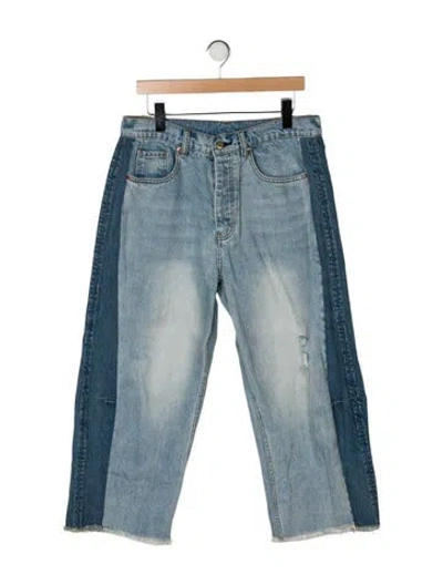 Pre-owned Roucha High-rise Wide Leg Jeans In Blue