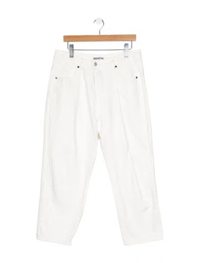 Pre-owned Roucha High-rise Wide Leg Jeans In White