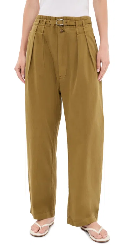 Roucha Keaton Cotton Twill Pants Oro In Gold