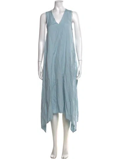Pre-owned Roucha Linen Long Dress In Blue