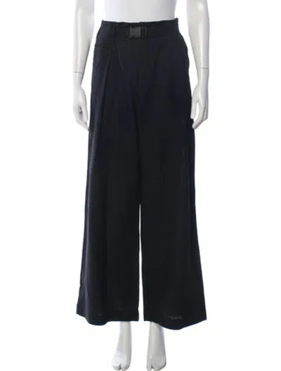 Pre-owned Roucha Linen Wide Leg Pants In Blue