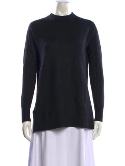 Pre-owned Roucha Merino Wool Crew Neck Sweater In Black