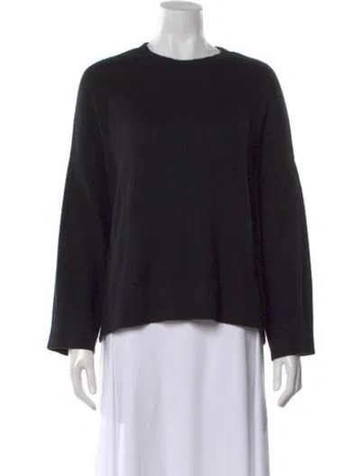 Pre-owned Roucha Merino Wool Crew Neck Sweater In Black