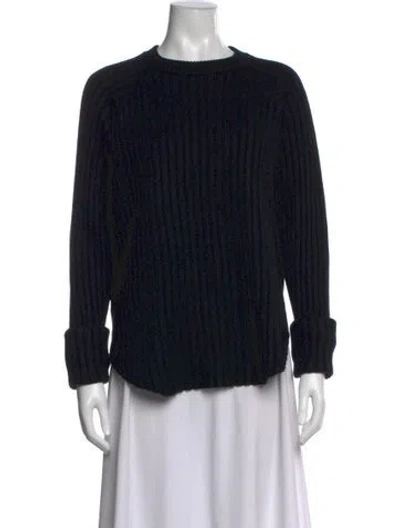 Pre-owned Roucha Merino Wool Crew Neck Sweater In Black