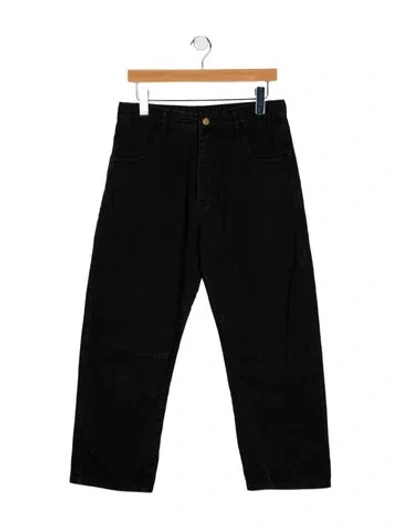 Pre-owned Roucha Mid-rise Straight Leg Jeans In Black