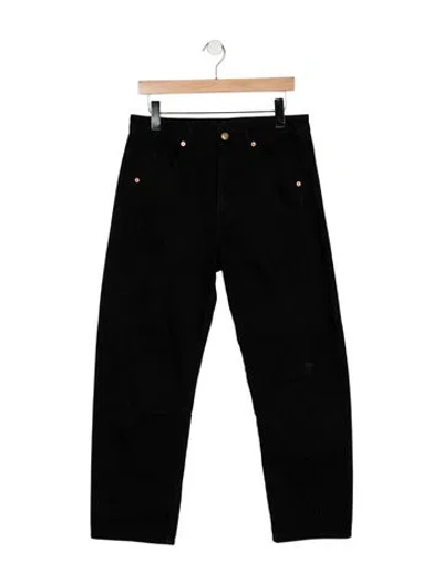Pre-owned Roucha Mid-rise Straight Leg Jeans In Black