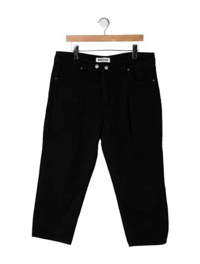 Pre-owned Roucha Mid-rise Straight Leg Jeans In Black