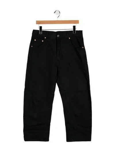 Pre-owned Roucha Mid-rise Straight Leg Jeans In Black