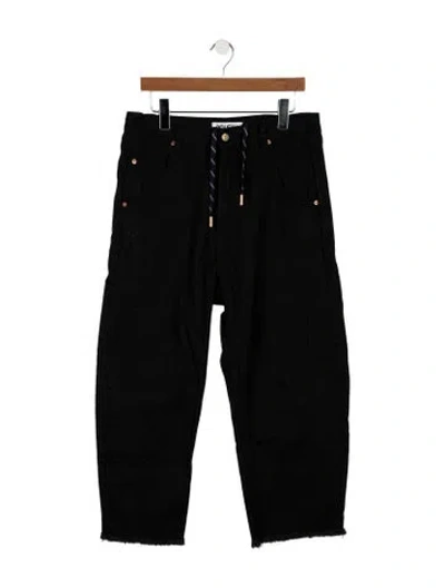Pre-owned Roucha Mid-rise Straight Leg Jeans In Black