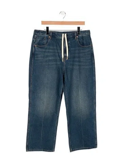 Pre-owned Roucha Mid-rise Straight Leg Jeans In Blue