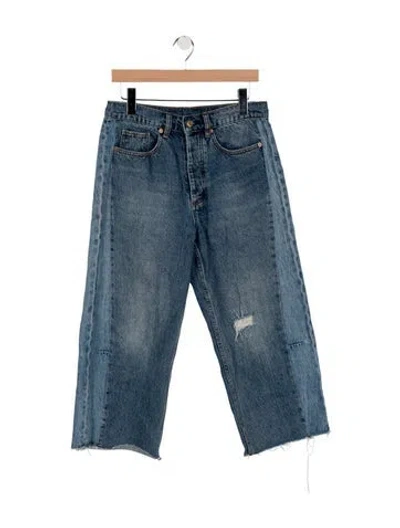 Pre-owned Roucha Mid-rise Straight Leg Jeans In Blue