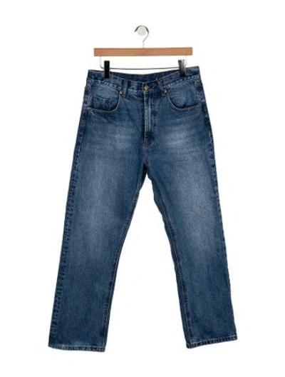 Pre-owned Roucha Mid-rise Straight Leg Jeans In Blue