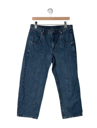 Pre-owned Roucha Mid-rise Straight Leg Jeans In Blue