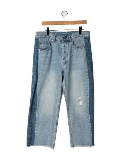 Pre-owned Roucha Mid-rise Straight Leg Jeans In Blue