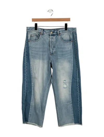 Pre-owned Roucha Mid-rise Straight Leg Jeans In Blue