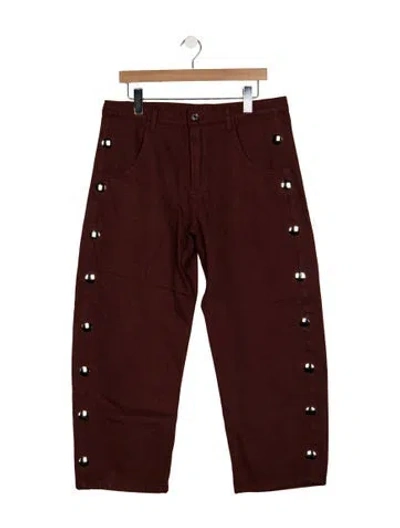 Pre-owned Roucha Mid-rise Straight Leg Jeans In Brown