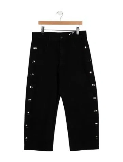 Pre-owned Roucha Mid-rise Wide Leg Jeans In Black