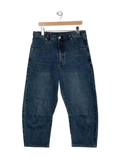 Pre-owned Roucha Mid-rise Wide Leg Jeans In Blue