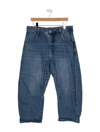 Pre-owned Roucha Mid-rise Wide Leg Jeans In Blue