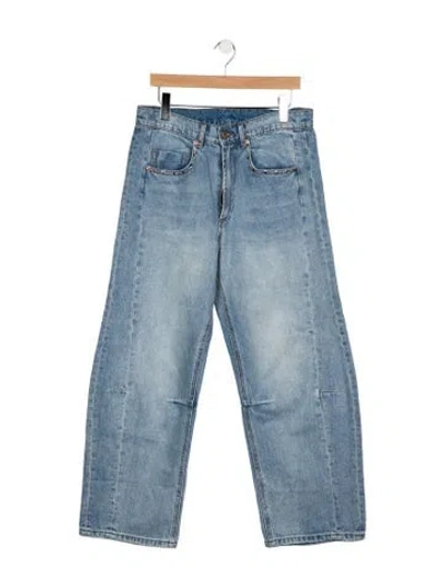 Pre-owned Roucha Mid-rise Wide Leg Jeans In Blue