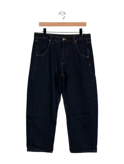 Pre-owned Roucha Mid-rise Wide Leg Jeans In Blue