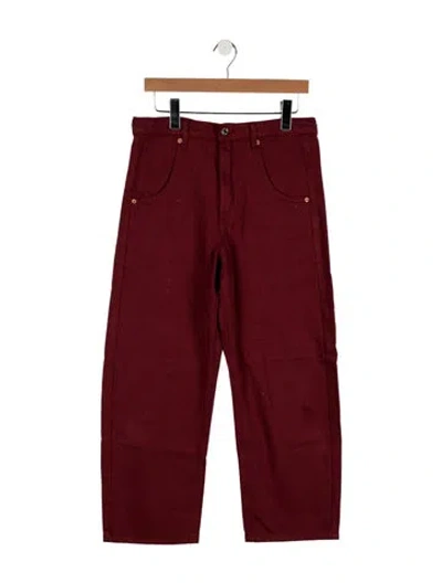 Pre-owned Roucha Mid-rise Wide Leg Jeans In Red