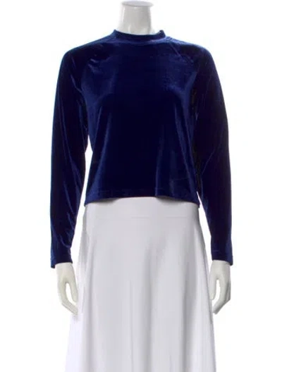 Pre-owned Roucha Mock Neck Sweater In Blue