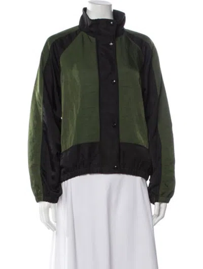 Pre-owned Roucha Nylon Printed Jacket In Green