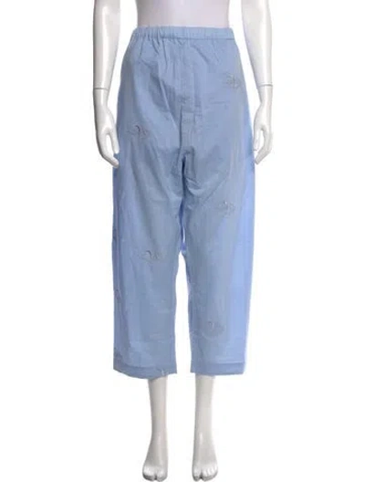 Pre-owned Roucha Patterned Wide Leg Pants In Blue