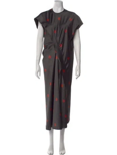 Pre-owned Roucha Printed Long Dress In Black
