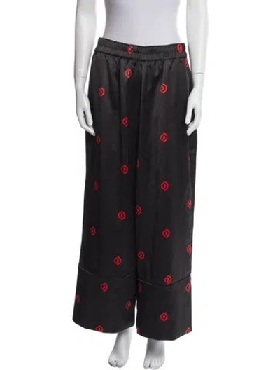 Pre-owned Roucha Printed Wide Leg Pants In Blue