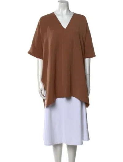 Pre-owned Roucha Pvc V-neck Tunic In Brown