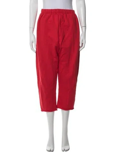 Pre-owned Roucha Raw-edge Trim Sweatpants In Red