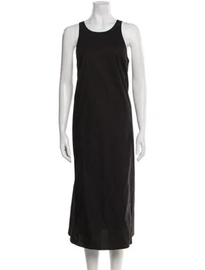Pre-owned Roucha Scoop Neck Long Dress In Black