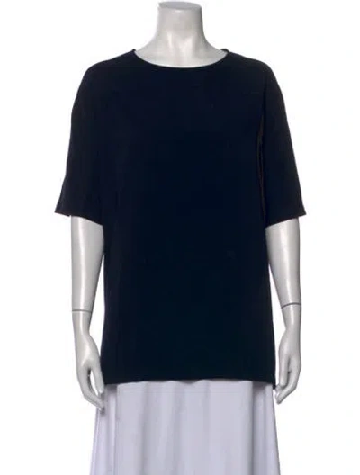 Pre-owned Roucha Scoop Neck Short Sleeve T-shirt In Black