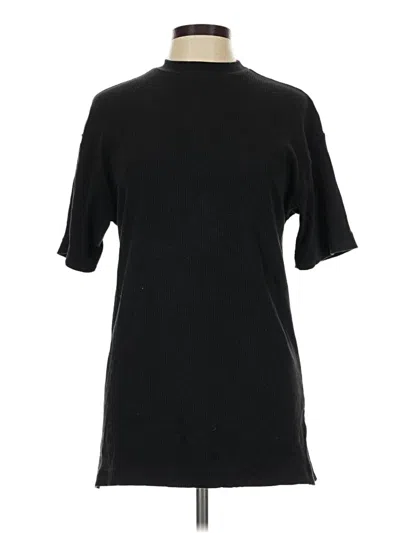 Pre-owned Roucha Short Sleeve Top Black Mock Neckline Tops