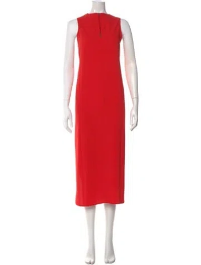 Pre-owned Roucha Square Neckline Long Dress In Red