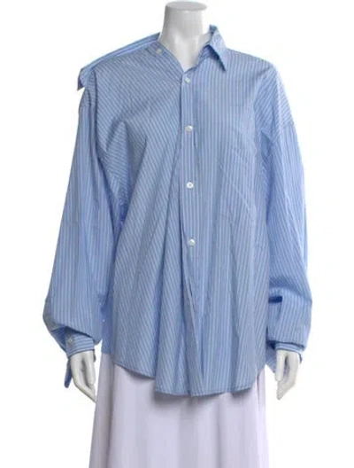 Pre-owned Roucha Striped Long Sleeve Top In Blue