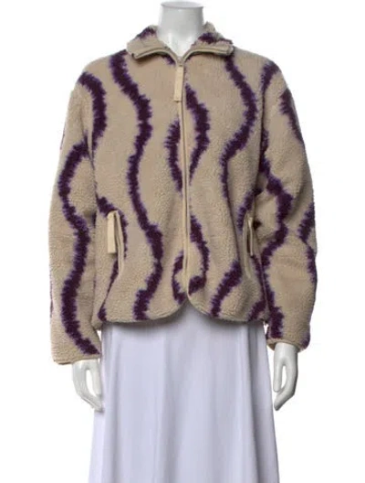 Pre-owned Roucha Tie-dye Print Mock Neck Sweater In Neutrals