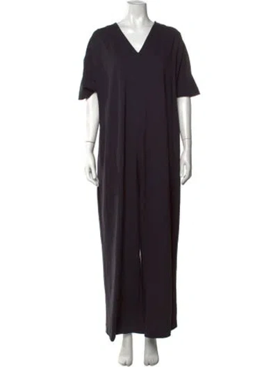 Pre-owned Roucha V-neck Jumpsuit In Black