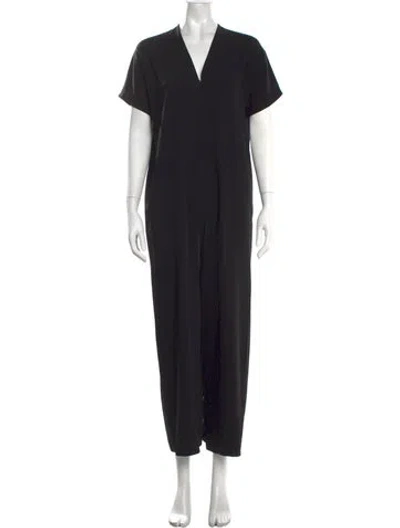 Pre-owned Roucha V-neck Jumpsuit In Black