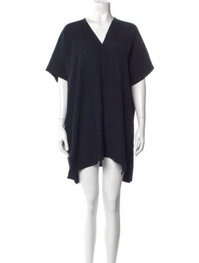 Pre-owned Roucha V-neck Mini Dress In Black