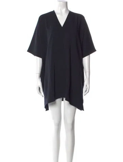 Pre-owned Roucha V-neck Mini Dress In Gray