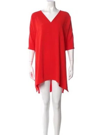 Pre-owned Roucha V-neck Mini Dress In Orange