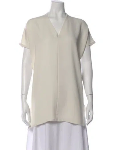 Pre-owned Roucha V-neck Short Sleeve Top In Neutral