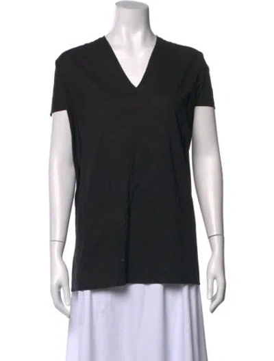 Pre-owned Roucha V-neck Short Sleeve T-shirt In Black