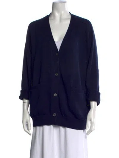 Pre-owned Roucha V-neck Sweater In Black