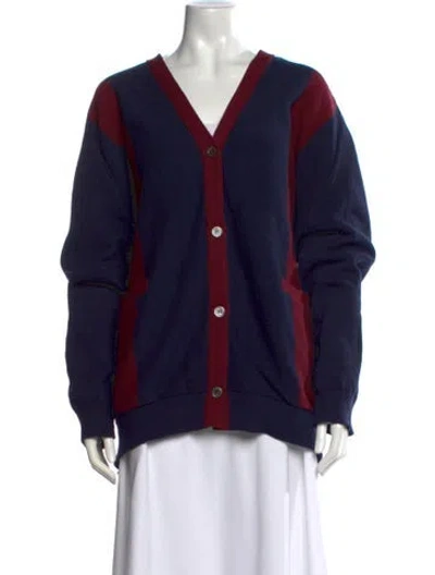 Pre-owned Roucha V-neck Sweater In Blue