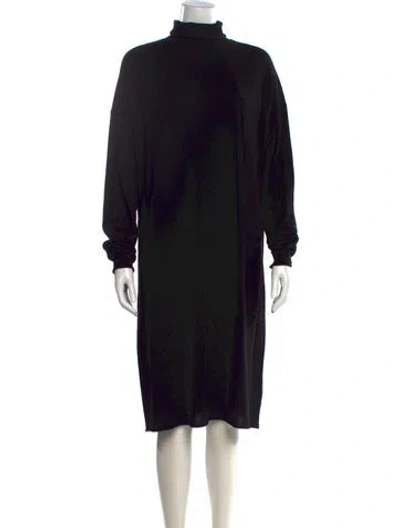 Pre-owned Roucha Wool Knee-length Dress In Black
