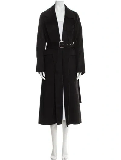 Pre-owned Roucha Wool Trench Coat In Black